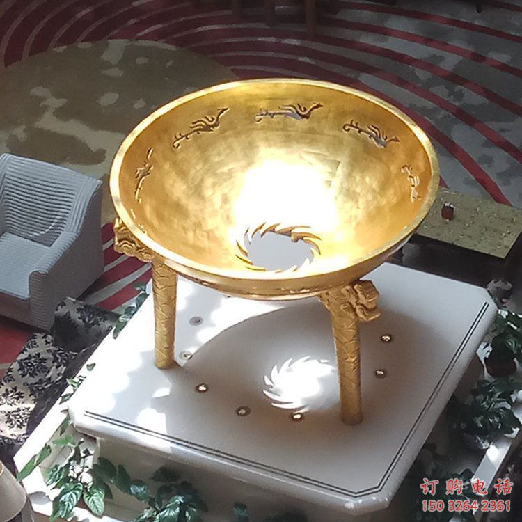 青銅飯碗銅雕廠家 公園工藝品銅雕