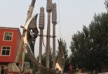 青銅麥子銅雕廠家 公園糧食工藝品銅雕