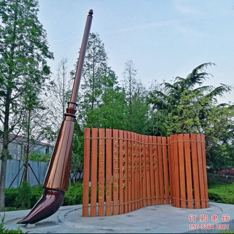 仿古毛筆銅雕廠家 彩繪文房四寶銅雕