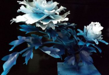 仿古山茶花銅雕廠家 彩繪工藝品銅雕