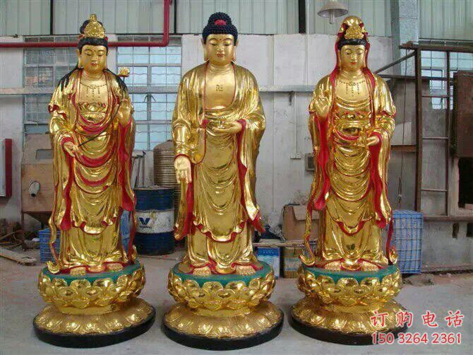 廣場(chǎng)三圣佛像廠家 廣場(chǎng)西方三圣佛像銅雕