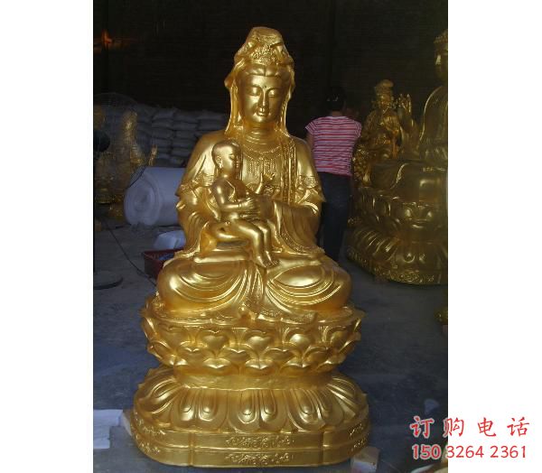鑄銅觀音佛像廠家 黃銅佛像銅雕
