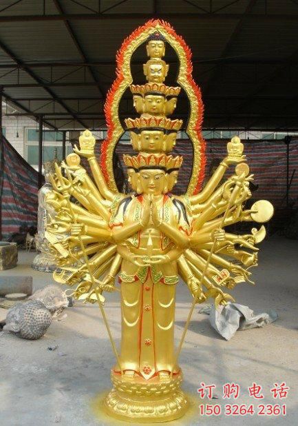 紫銅千手觀音佛像廠家 佛像銅雕