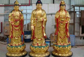 廣場(chǎng)三圣佛像廠家 廣場(chǎng)西方三圣佛像銅雕