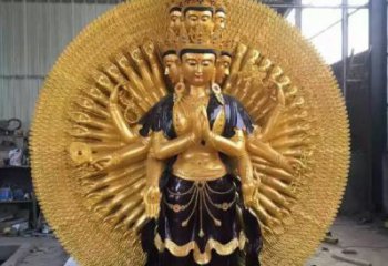 黃銅千手觀音佛像廠家 寺廟佛像銅雕