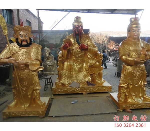 彩繪關(guān)二爺佛像廠家 紫銅佛像銅雕