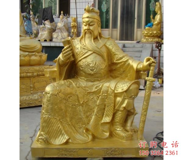 紫銅關(guān)二爺佛像廠家 佛像銅雕