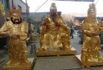 彩繪關(guān)二爺佛像廠家 紫銅佛像銅雕