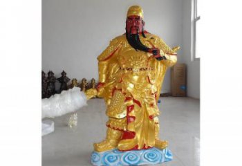 鑄銅關(guān)二爺佛像廠家 黃銅佛像銅雕