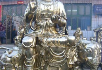 鑄銅文殊佛像廠家 黃銅佛像銅雕
