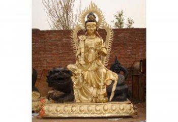仿古文殊佛像廠家 鑄銅佛像銅雕