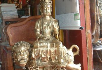黃銅文殊佛像廠家 寺廟佛像銅雕