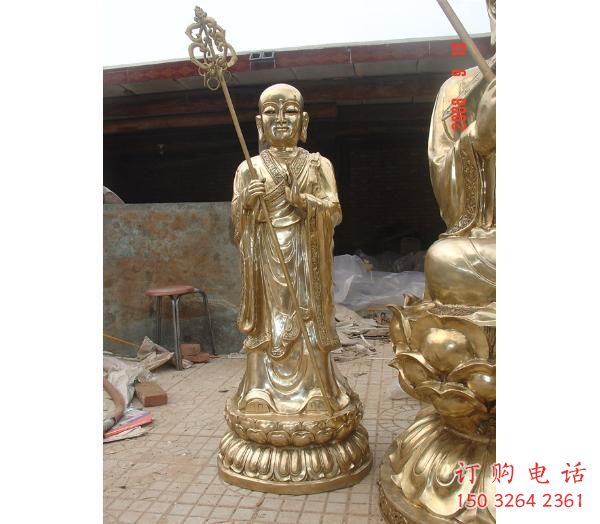 鑄銅地藏王佛像廠家 黃銅佛像銅雕