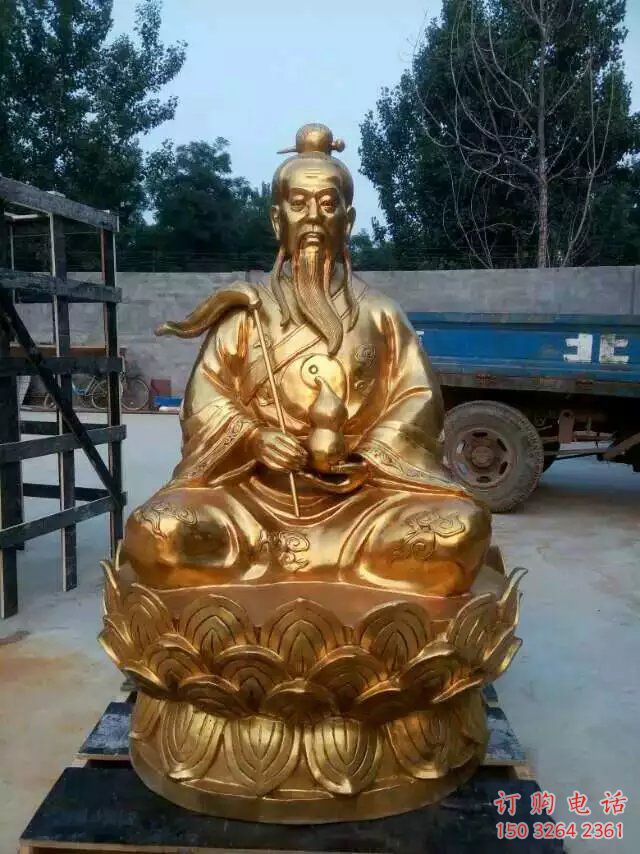 黃銅三清佛像廠家 寺廟佛像銅雕