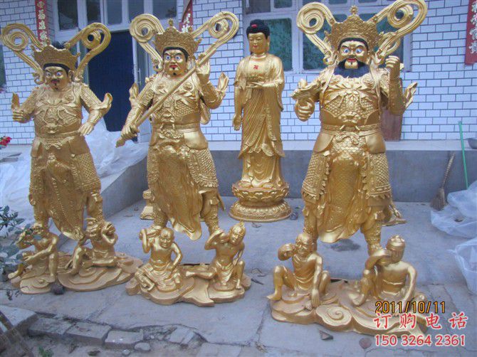 佛教四大天王佛像廠家 佛教佛像銅雕