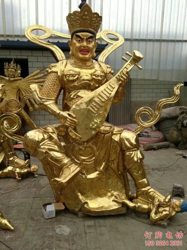 紫銅四大天王佛像廠家 佛像銅雕