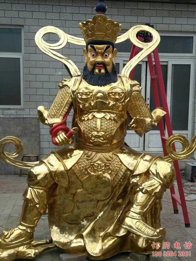 黃銅四大天王佛像廠家 寺廟佛像銅雕