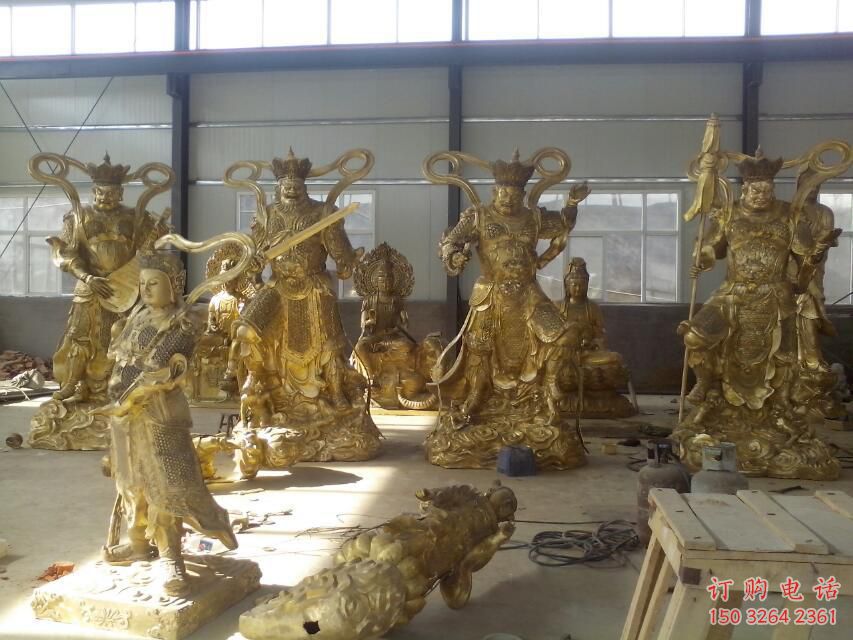 仿古四大天王佛像廠家 鑄銅佛像銅雕