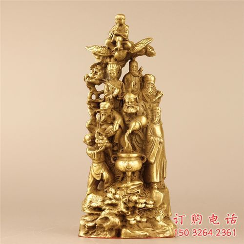 彩繪八仙佛像廠家 紫銅佛像銅雕