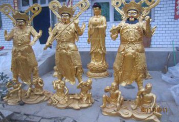 佛教四大天王佛像廠家 佛教佛像銅雕
