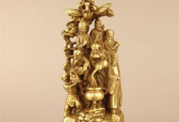 彩繪八仙佛像廠家 紫銅佛像銅雕