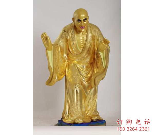 鑄銅伏虎羅漢佛像廠(chǎng)家 黃銅羅漢佛像銅雕