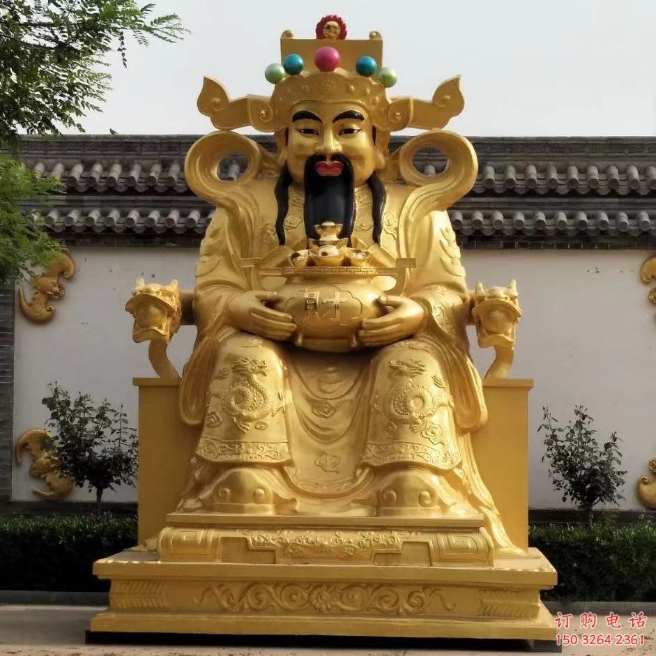 青銅財(cái)神爺神像廠家 仿古財(cái)神神像銅雕
