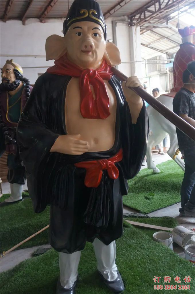 紫銅豬八戒神像廠家 西游記人物銅雕