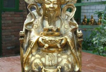 黃銅財神爺神像廠家 寺廟財神神像銅雕