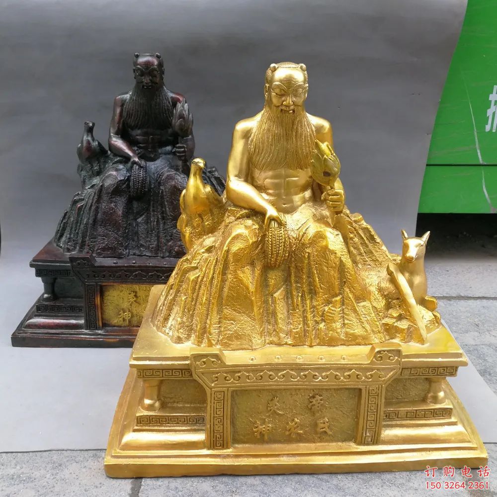 鑄銅神農(nóng)神像廠家 黃銅神像銅雕