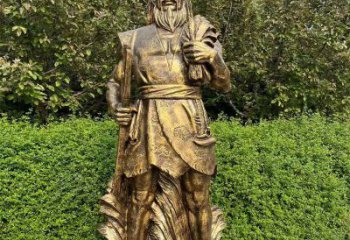 彩繪神農(nóng)神像廠家 紫銅神像銅雕