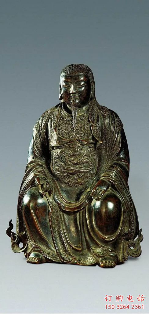 黃銅真武大帝神像廠家 寺廟神像銅雕