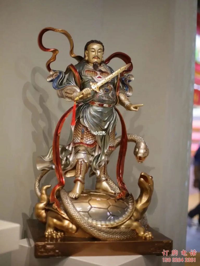 青銅真武大帝神像廠家 仿古神像銅雕