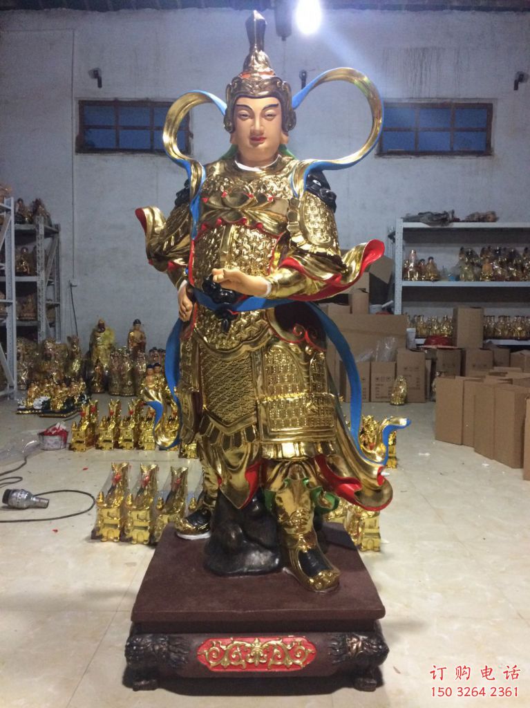 鑄銅韋陀神像 黃銅神像銅雕廠家