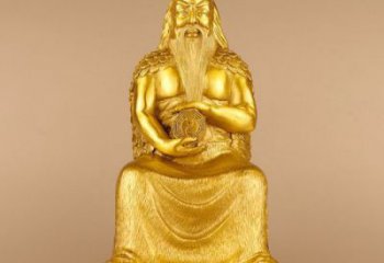 彩繪伏羲神像 紫銅神像銅雕廠家