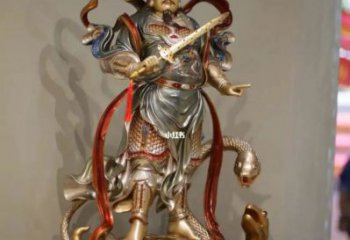 青銅真武大帝神像廠家 仿古神像銅雕