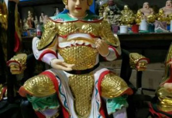 紫銅韋陀神像廠家 神像銅雕