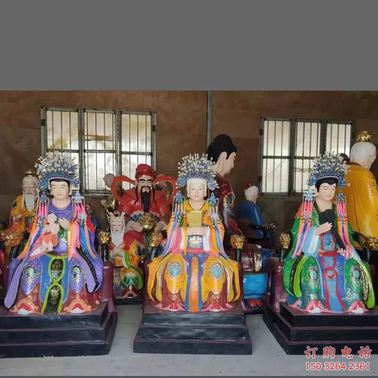仿古三霄神像廠家 鑄銅神像銅雕