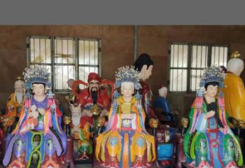 仿古三霄神像廠家 鑄銅神像銅雕