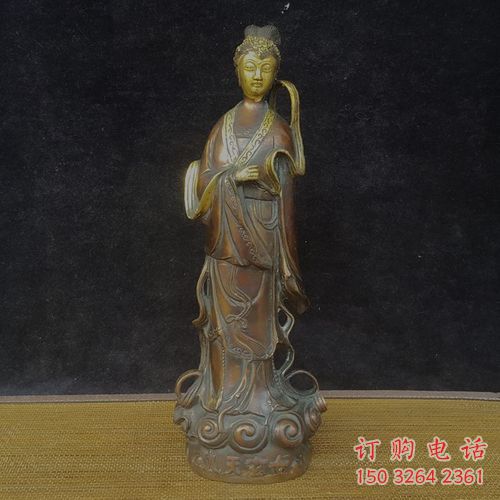 仿古九天玄女神像廠家 鑄銅九天神像銅雕