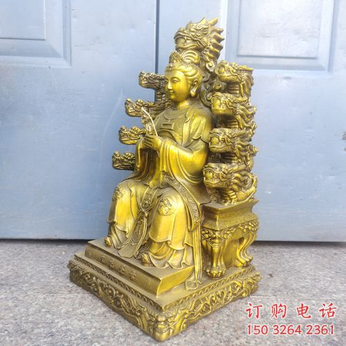 抽象九天玄女神像廠家 紫銅九天神像銅雕