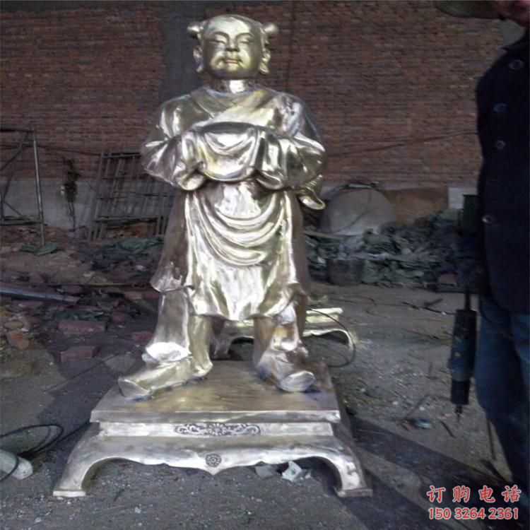 鑄銅童男童女神像廠家 黃銅神像銅雕