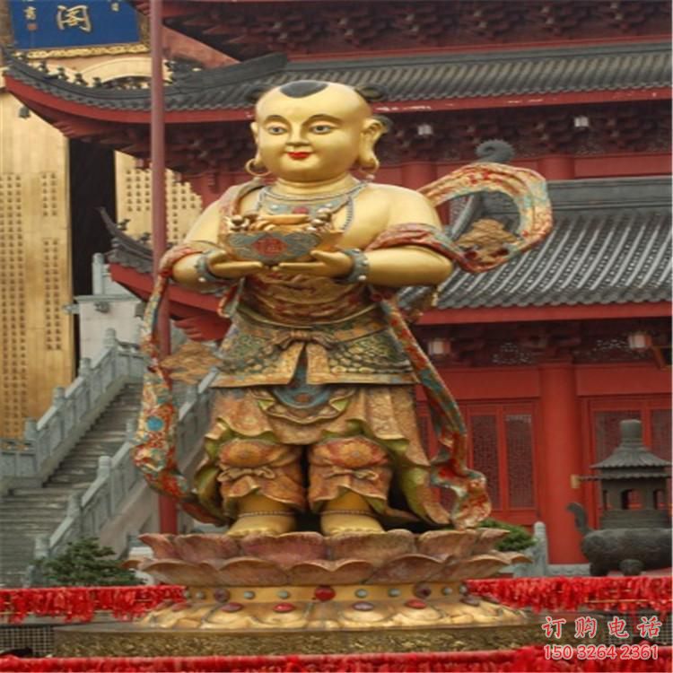 紫銅童男童女神像廠家 神像銅雕