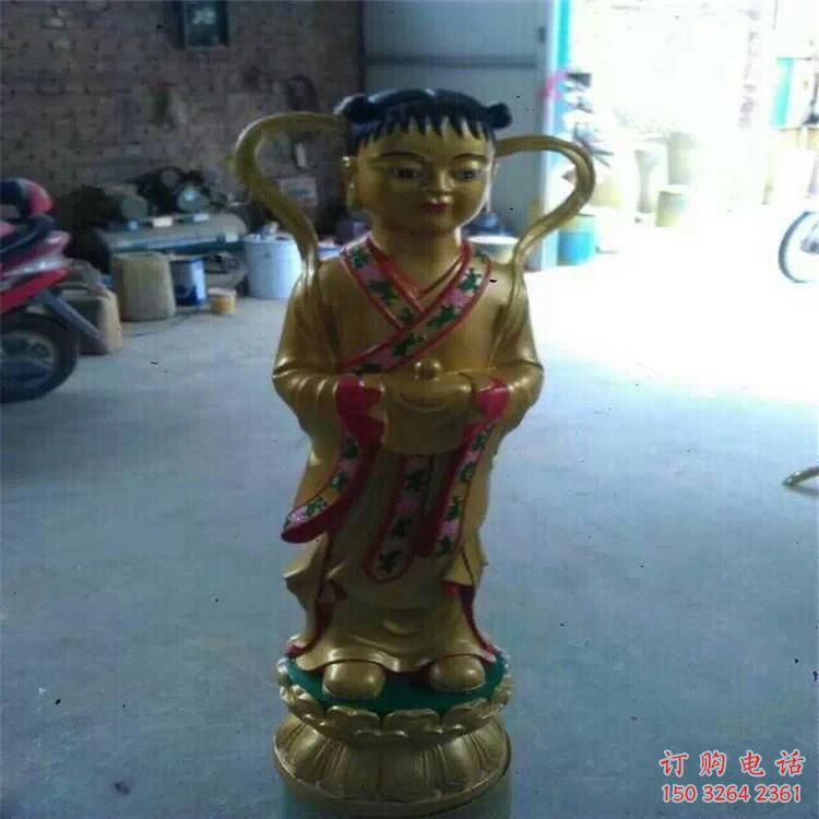 仿古童男童女神像廠家 鑄銅神像銅雕
