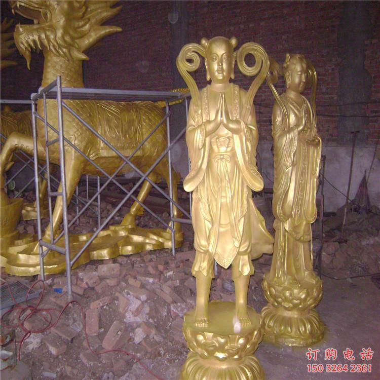 寺廟童男童女神像廠家 鑄銅神像銅雕