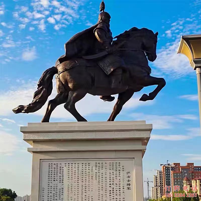 仿古岳飛銅雕廠家 彩繪岳飛像銅雕