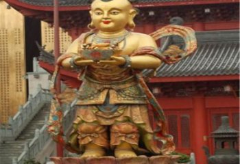紫銅童男童女神像廠家 神像銅雕