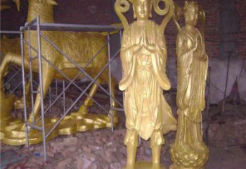 寺廟童男童女神像廠家 鑄銅神像銅雕