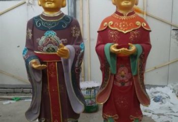 青銅童男童女神像廠家 仿古神像銅雕
