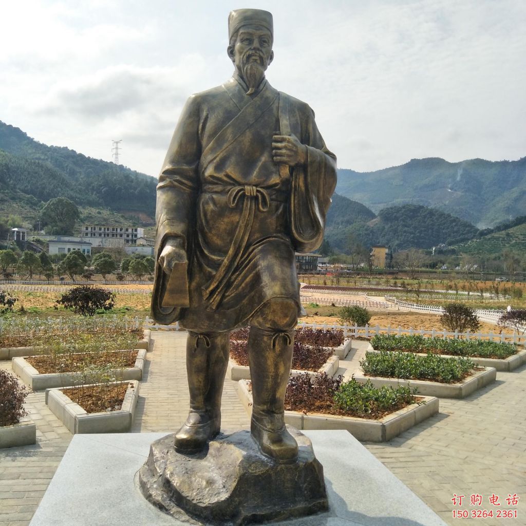 黃銅中醫(yī)銅雕廠家 仿古李時珍銅雕